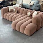 Modern custom modular sofa with curved design and plush cushions — Sofa Curtain project