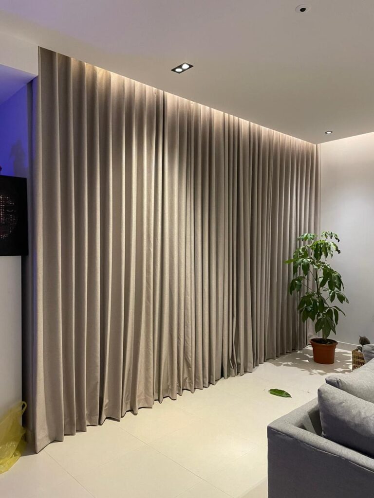 Minimal Curtain with white ambient lights