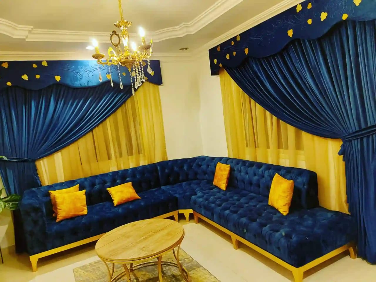 Custom sofa and curtain project in Lahore, Pakistan. Modern furniture by Sofa Curtain